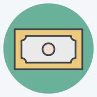 Icon Cash. related to Parking symbol. color mate style. design editable vector