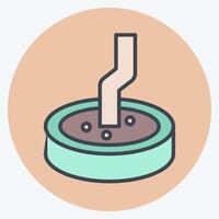 Icon Cigarette Stub. related to Smoking symbol. color mate style. design editable vector