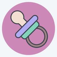 Icon Niplle Toy. related to Kindergarten symbol. color mate style. design editable vector