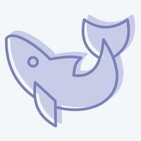 Icon Dolphin. related to Summer symbol. two tone style. design editable vector