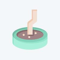 Icon Cigarette Stub. related to Smoking symbol. flat style. design editable vector