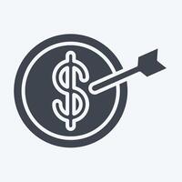 Icon Saving Goal. related to Savings symbol. glyph style. design editable vector