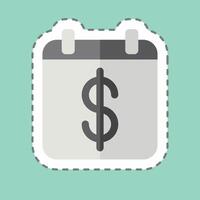 Sticker line cut Savings Calendar. related to Savings symbol. design editable vector