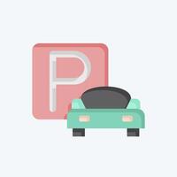 Icon Parking. related to Parking symbol. flat style. design editable vector