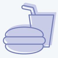 Icon Fast Food. related to Restaurant symbol. two tone style. design editable vector