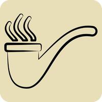 Icon Pipe. related to Smoking symbol. hand drawn style. design editable vector
