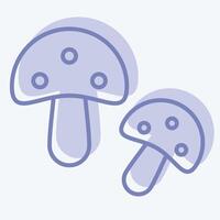 Icon Mashroom. related to Kindergarten symbol. two tone style. design editable vector