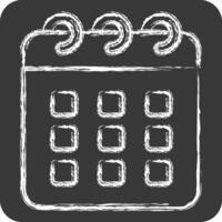 Icon Calendar. related to Retirement symbol. chalk Style. design editable vector