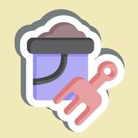 Sticker Bucket. related to Summer symbol. design editable vector