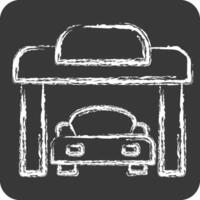 Icon Garage. related to Parking symbol. chalk Style. design editable vector