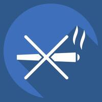 Icon Ban Smoking. related to Smoking symbol. long shadow style. design editable vector