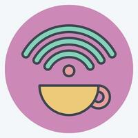 Icon Free Wifi. related to Restaurant symbol. color mate style. design editable vector