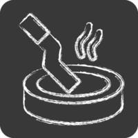 Icon Ashtray. related to Smoking symbol. chalk Style. design editable vector