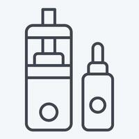 Icon Vape and Liquid. related to Vape symbol. line style. design editable vector