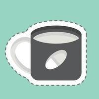 Sticker line cut Coffe. related to Travel symbol. design editable vector