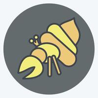 Icon Crab. related to Summer symbol. color mate style. design editable vector