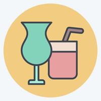 Icon Juices. related to Restaurant symbol. color mate style. design editable vector