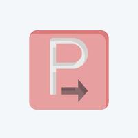 Icon Arrow. related to Parking symbol. flat style. design editable vector