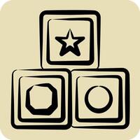 Icon Block. related to Kindergarten symbol. hand drawn style. design editable vector