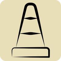 Icon Traffic Cone. related to Parking symbol. hand drawn style. design editable vector