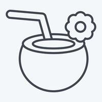 Icon Coconut. related to Summer symbol. line style. design editable vector