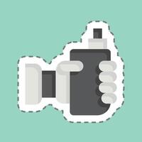 Sticker line cut Vaping. related to Vape symbol. design editable vector