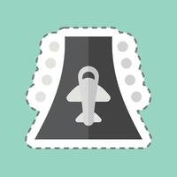 Sticker line cut Runway. related to Travel symbol. design editable vector
