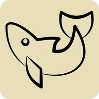 Icon Dolphin. related to Summer symbol. hand drawn style. design editable vector