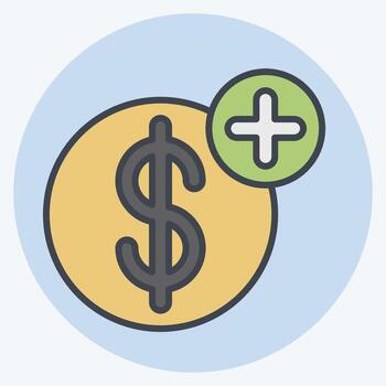 Icon Add Savings. related to Savings symbol. color mate style. design editable vector