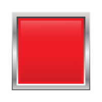 red button shape with shiny metallic edges png