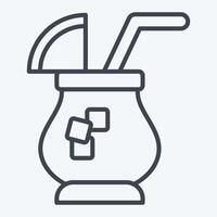 Icon Cocktail. related to Summer symbol. line style. design editable vector