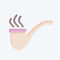Icon Pipe. related to Smoking symbol. flat style. design editable vector