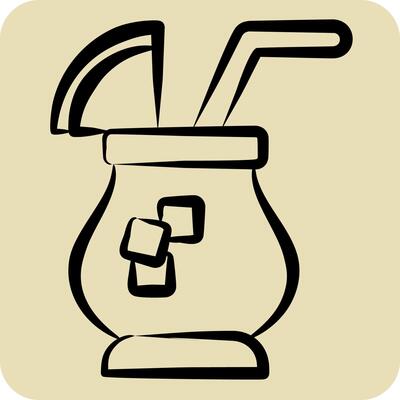 Icon Cocktail. related to Summer symbol. hand drawn style. design editable