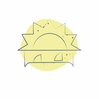 Icon Sunset. related to Summer symbol. Color Spot Style. design editable vector