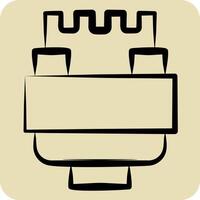 Icon Insulation. related to Vape symbol. hand drawn style. design editable vector