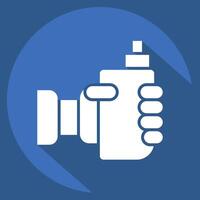 Icon Vaping. related to Vape symbol. long shadow style. design editable vector