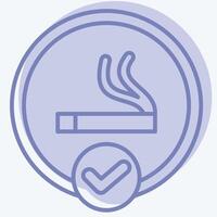 Icon Smoking Area. related to Smoking symbol. two tone style. design editable vector