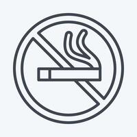 Icon No Smoking. related to Smoking symbol. line style. design editable vector