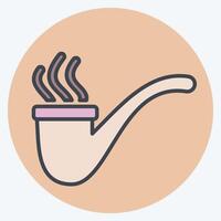Icon Pipe. related to Smoking symbol. color mate style. design editable vector