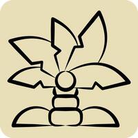 Icon Palm. related to Summer symbol. hand drawn style. design editable vector