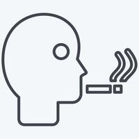 Icon Man Smoking. related to Smoking symbol. line style. design editable vector