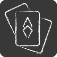 Icon Card Game. related to Retirement symbol. chalk Style. design editable vector