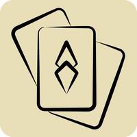 Icon Card Game. related to Retirement symbol. hand drawn style. design editable vector