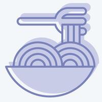 Icon Spagheti. related to Restaurant symbol. two tone style. design editable vector