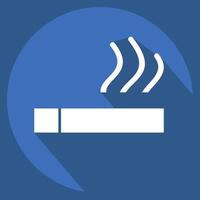 Icon Cigarette. related to Smoking symbol. long shadow style. design editable vector