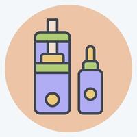 Icon Vape and Liquid. related to Vape symbol. color mate style. design editable vector