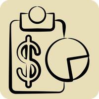 Icon Budget Plan. related to Savings symbol. hand drawn style. design editable vector