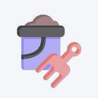 Icon Bucket. related to Summer symbol. flat style. design editable vector