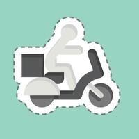 Sticker line cut Delivery. related to Restaurant symbol. design editable vector