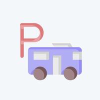 Icon Bus Parking. related to Parking symbol. flat style. design editable vector